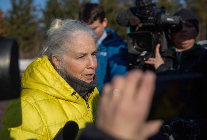 Jeanne Nutter speaks to reporters/getty images