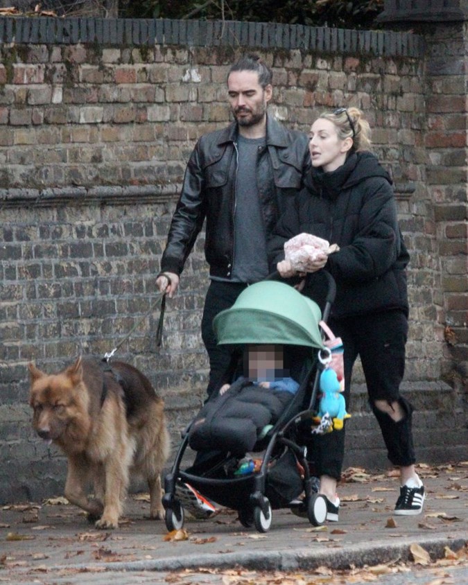 Russell with wife Laura and daughter Mabel/Getty