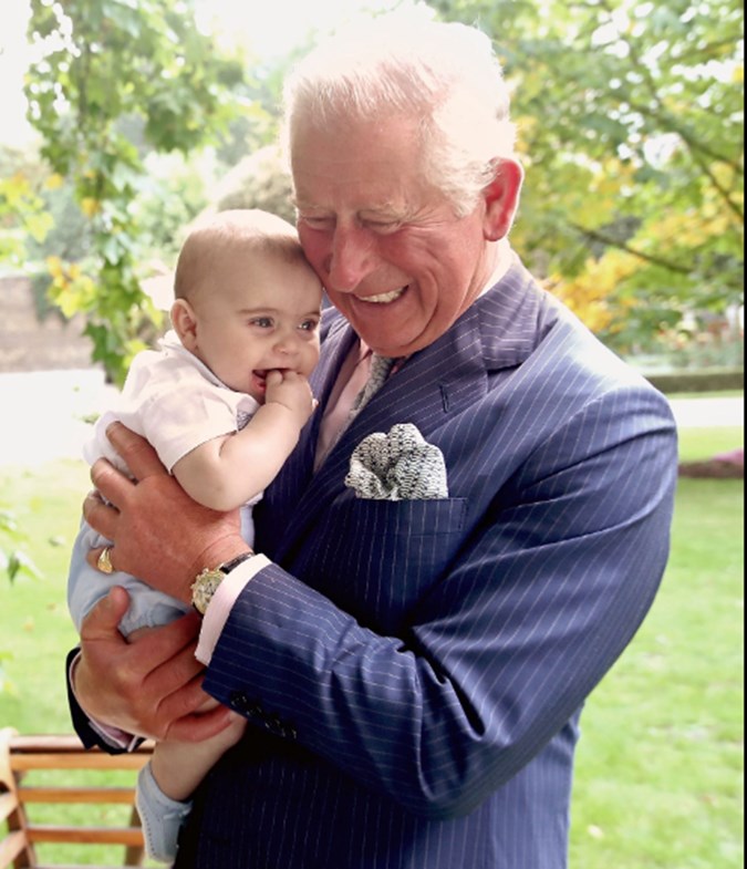 Prince Charles with his grandson,Prince Louis Kensington Palace