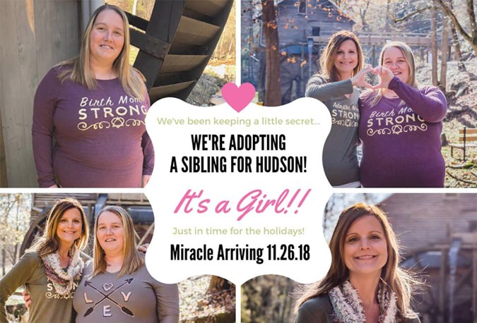 The announcement of the 'surrogate baby'/Facebook