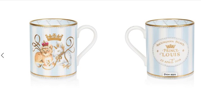 Royal mug to celebrate the birth of Prince Louis.