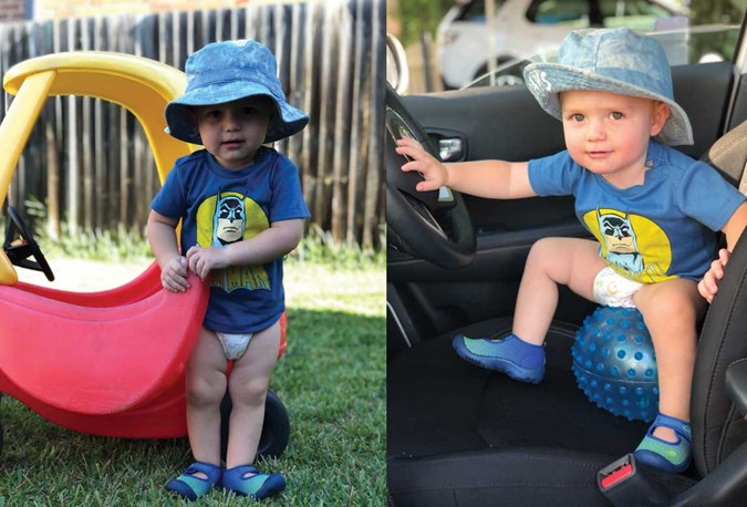 Franki's son, Louis, says the BabyLove Nappy Pants are great for driving all kinds of vehicles!