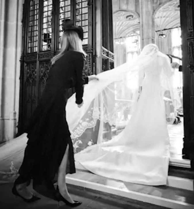 Wedding dress designer Claire Waite Keller with Meghan