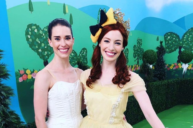 Dana and Emma on set of The Wiggles