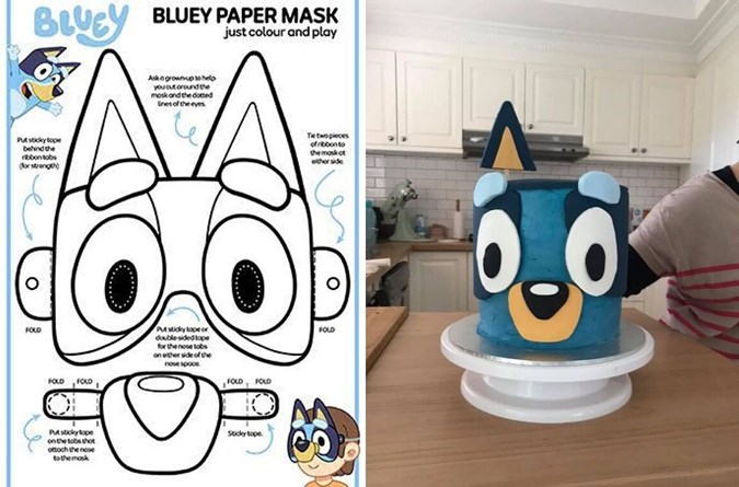 Mish uses the Bluey mask as a template