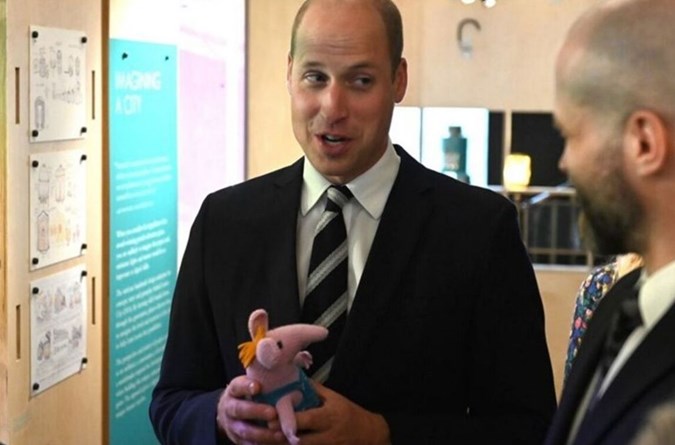 Prince William receives a Clanger toy for Princess Charlotte