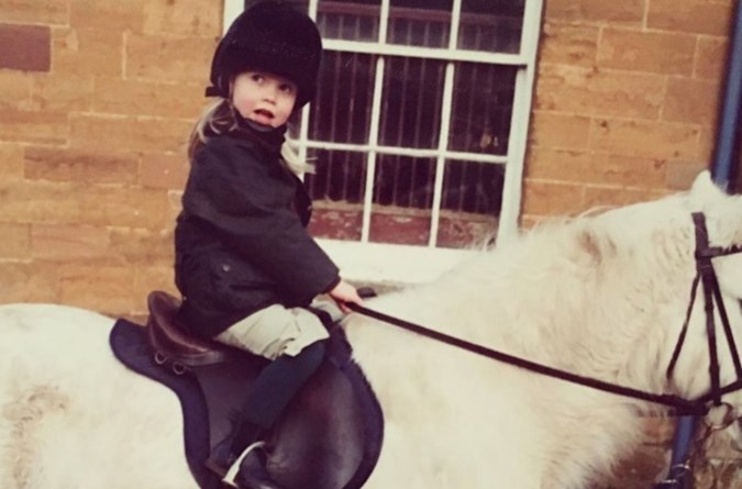 Lady Kitty Spencer shared a photo of herself riding on a horse in 1992 on Instagram.