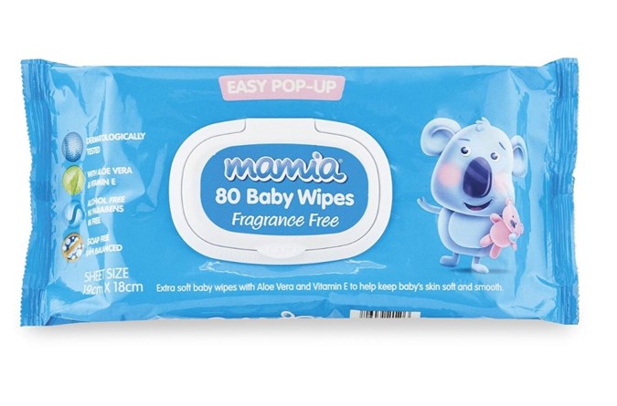 Mamia baby wipes. Image: Aldi