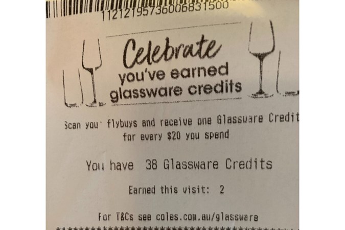Coles receipt showing unclaimed points. Image: New Idea Food