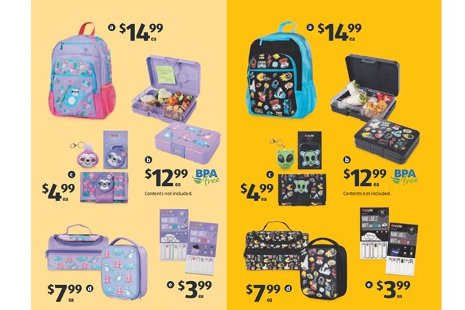 Huge range of fashion school accessories. Image: Aldi.