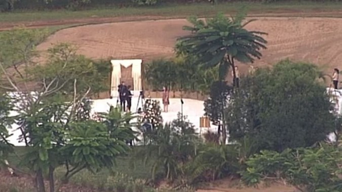 Ariel footage of the wedding. Image: 7News.