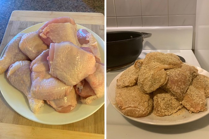 Sandra's KFC chicken hack dinner. Images: Supplied.