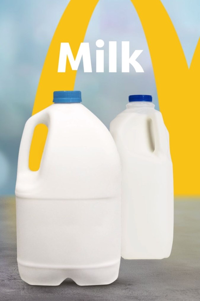 Milk available from Maccas. Image: McDonald's.