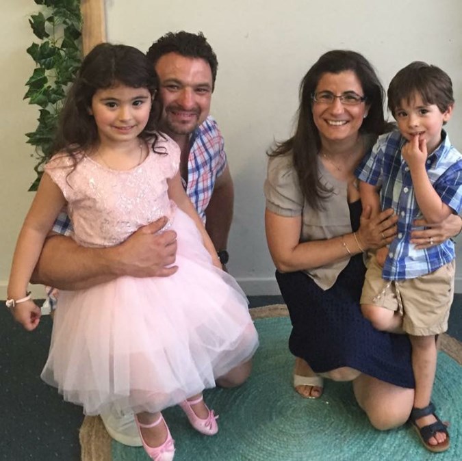 Sydney mum Maria Calci with husband Albert and their children Amelia, six and Vince, five