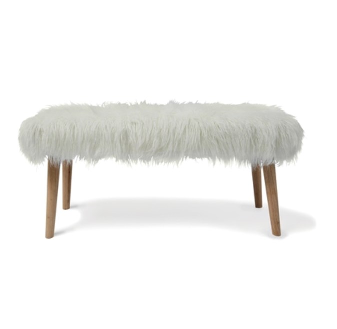 The Mongolian fur bench (credit: Kmart)