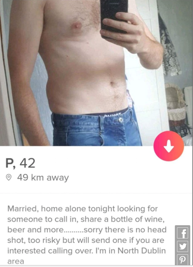 The married father posted this ad on Tinder