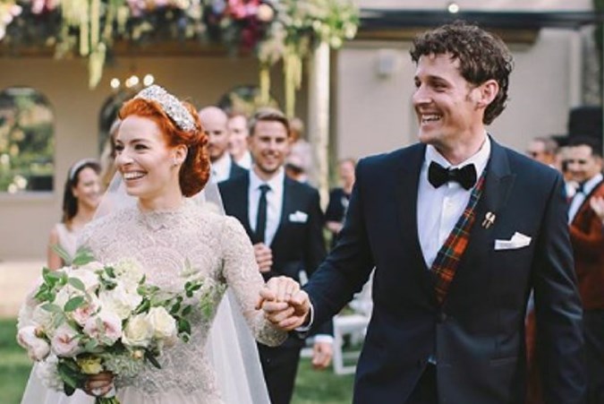 Lachy and Emma on their wedding day