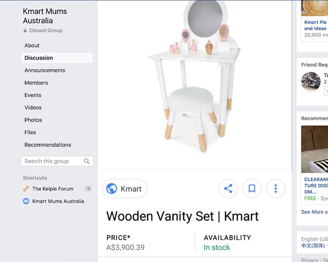 Credit: Kmart Mums Australia, Facebook