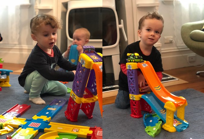 The Toot-Toot Drivers Racing Rampway, $24.95. (sold separately) is a worth while addition. Our little roadt-testers loved launching vehicles off their ramp!