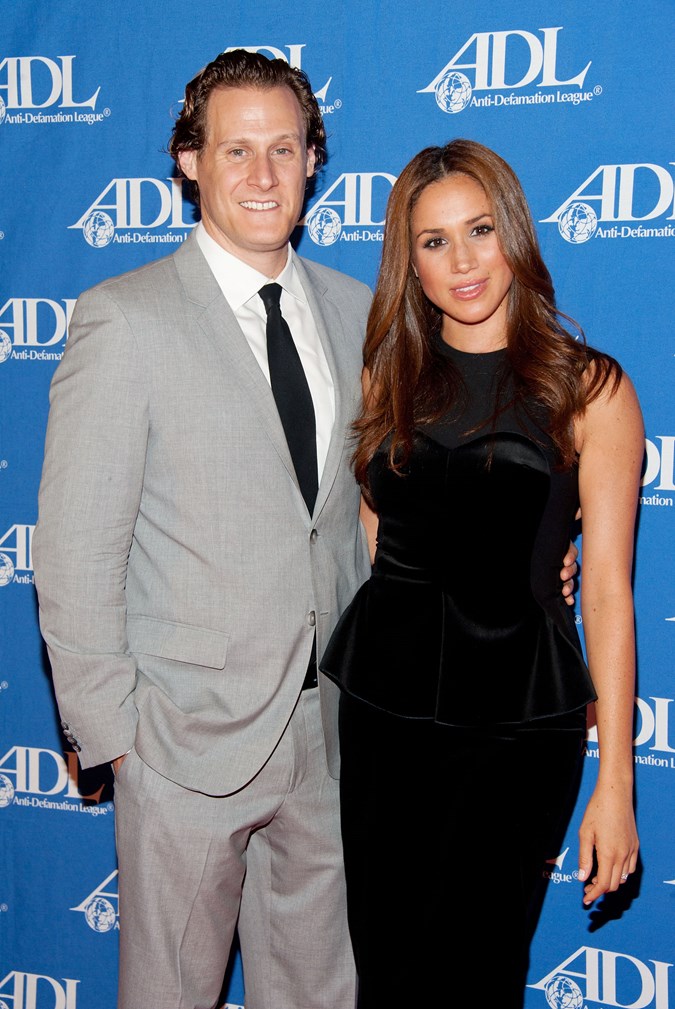 Meghan and first husband, Trevor Engelson. Getty.